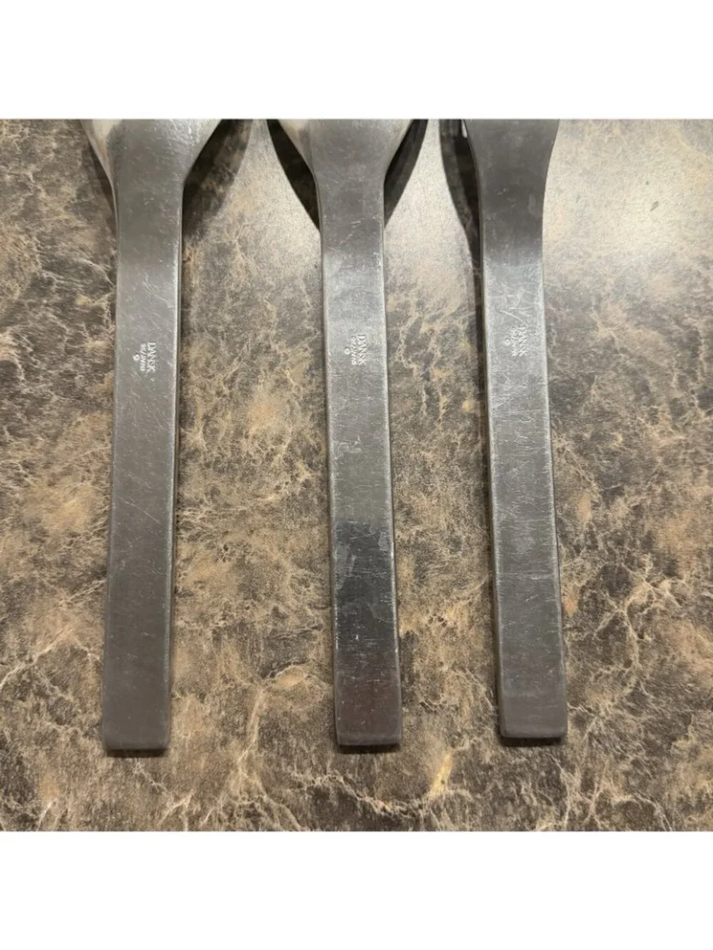 Dansk Thebe Stainless 3 Serving Set Serving Spoon Meat Fork Japan Satin Ribbed